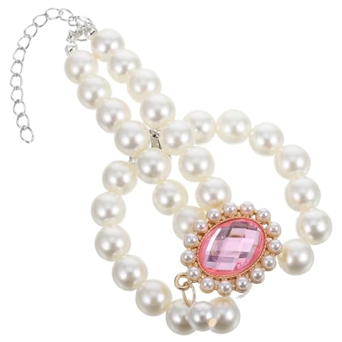 HOUDERCO Doppellagige Perlenhalskette für Kleine und Katzen Verstellbares Haustierhalsband mit Charms für Haustierzubehör HOUDERCO Doppellagige Perlenhalskette für Kleine und Katzen Verstellbares Haustierhalsband mit Charms für Haustierzubehör von HOUDERCO
