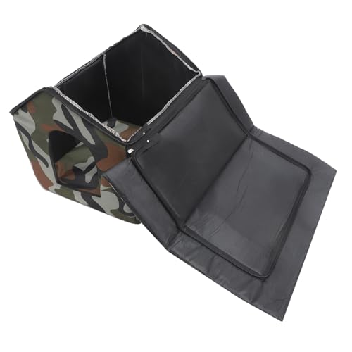 HOUDERCO Erhöhtes Katzenhaus Wetterfest Isoliert Beheizt für Außenbereich für Katzen und Kleine Hunde Schützendes Katzenhaus für Winter Camouflage von HOUDERCO