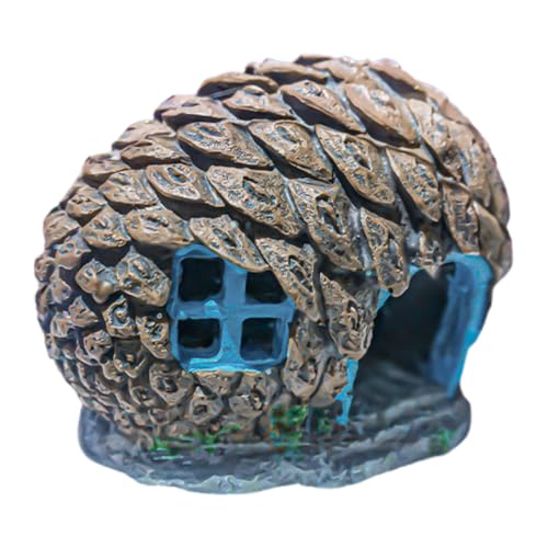 HOUDERCO Fischtank Mini Dekoration Kiefernzapfen Versteck Einzigartiges Aquarium Fischtank Dekoration Versteck Niedliches Fischtank Fischversteck von HOUDERCO