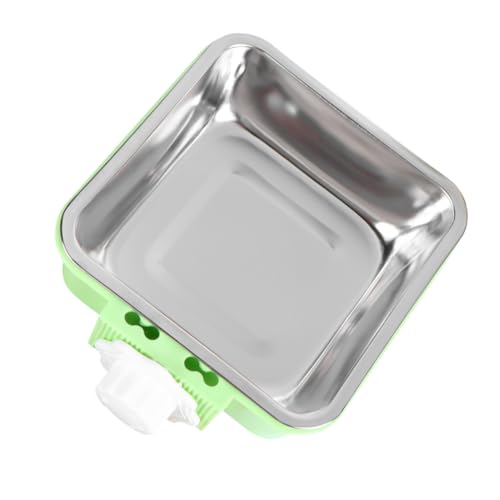 HOUDERCO Hängender Hundenapf Hundenäpfe Hängend Futterspender Für Welpen Welpenwasserschale Hundekiste Wassernapf Heimtierbedarf Kiste Wasserschale Katzennäpfe Light Green Rostfreier Stahl von HOUDERCO