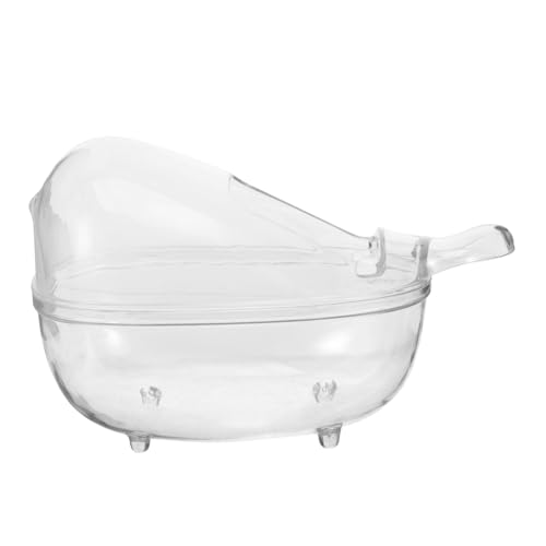 HOUDERCO Hamster Badezimmer Transparente Sandbad Box für Kleine Haustiere Multifunktionale Hamster Toilette für Chinchillas und Hamster Sichere und Kreative Badeumgebung von HOUDERCO