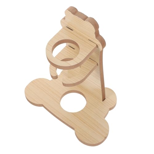 HOUDERCO Hamster Wasserflaschenhalter aus Holz Einstellbarer Flaschenständer für Chinchillas und Kleine Nager Dekorativer Wasserspender für Haustiere für Sicheres Trinken von HOUDERCO