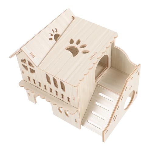 HOUDERCO Hamsterhaus Aus Holz Hamsterversteck Robustes Holzdesign Unterschlupf Für Hamster Goldhamster Kleine Igel Spielzeug Für Kleine Haustiere Käfigzubehör HOUDERCO Hamsterhaus Aus Holz Hamsterversteck Robustes Holzdesign Unterschlupf Für Hamster Goldhamster Kleine Igel Spielzeug Für Kleine Haustiere Käfigzubehör von HOUDERCO