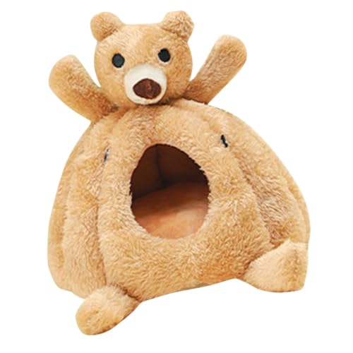 HOUDERCO Hamsterhaus aus Komfortables und Sicheres Versteck für Kleine Haustiere für Hamster Chinchillas und Meerschweinchen Warmes Nest für Herbst und Winter von HOUDERCO