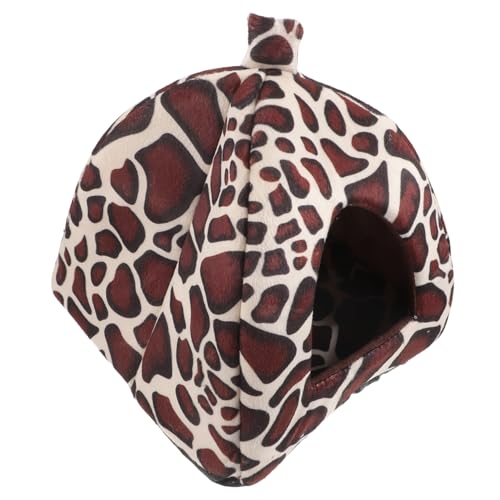HOUDERCO Hamsterversteck Bequemes Kleines Haustierbett für Chinchillas und Hamster Nest aus Weichem Leopard Design für Optimale von HOUDERCO