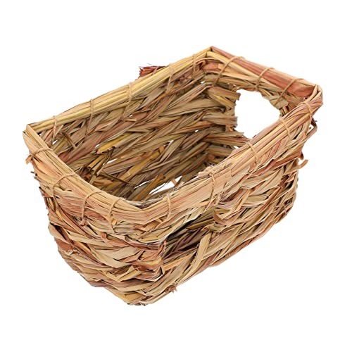 HOUDERCO Haustierbett Hamster hamsterspielzeug Stroh gewebtes Haustierversteck Spielbett aus Seegras Kaninchen-Gras-Tunnel Haustierversteck aus Stroh Hamsterstrohhaus Light Brown HOUDERCO Haustierbett Hamster hamsterspielzeug Stroh gewebtes Haustierversteck Spielbett aus Seegras Kaninchen-Gras-Tunnel Haustierversteck aus Stroh Hamsterstrohhaus Light Brown von HOUDERCO
