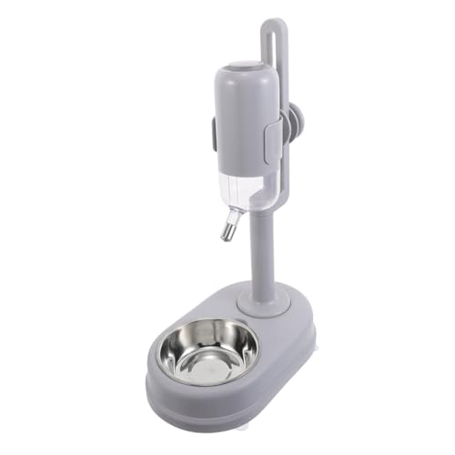 HOUDERCO Haustierdiät Automatische Wassernäpfe Fressnapf Für Hundefutter Wasser- Und Futternapf Kleine Welpenschalen Futternapf Für Hunde Automatische Trinkflasche Rostfreier Stahl Grey von HOUDERCO