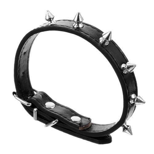 HOUDERCO Haustierhalsband Aus Leder Mit Spikes, Verstellbares Welpenhalsband, Spikeshalsband, Welpenzubehör HOUDERCO Haustierhalsband Aus Leder Mit Spikes, Verstellbares Welpenhalsband, Spikeshalsband, Welpenzubehör von HOUDERCO