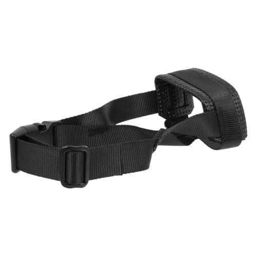 HOUDERCO Haustiermaske atmungsaktive Maulkörbe Schutzmaulkorb für Hunde Große Hundelemens Bellen Hundemundabdeckung klein Welpenmaulkörbe Beißen Nylon Schwarz von HOUDERCO