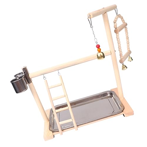 HOUDERCO Hölzerner Papagei Spielplatz mit Schüssel Schaukel und Hängender Brücke für Vögel für Käfig und Garten für Kleine Papageien und Sittiche HOUDERCO Hölzerner Papagei Spielplatz mit Schüssel Schaukel und Hängender Brücke für Vögel für Käfig und Garten für Kleine Papageien und Sittiche von HOUDERCO