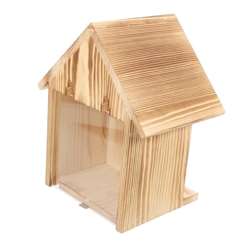 HOUDERCO Holz Vogelhaus mit Fenster Hängendes Futterhaus für Wildvögel im Garten Installieren Entfernbare Tray mit Löchern für Vogelbeobachtung HOUDERCO Holz Vogelhaus mit Fenster Hängendes Futterhaus für Wildvögel im Garten Installieren Entfernbare Tray mit Löchern für Vogelbeobachtung von HOUDERCO