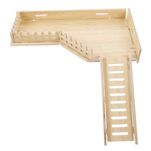 HOUDERCO Holzleiter Plattform für Hamster Chinchilla und Ratten Käfigspielzeug Klettern Ruhen und Vielseitiges Zubehör für Kleintiere HOUDERCO Holzleiter Plattform für Hamster Chinchilla und Ratten Käfigspielzeug Klettern Ruhen und Vielseitiges Zubehör für Kleintiere von HOUDERCO