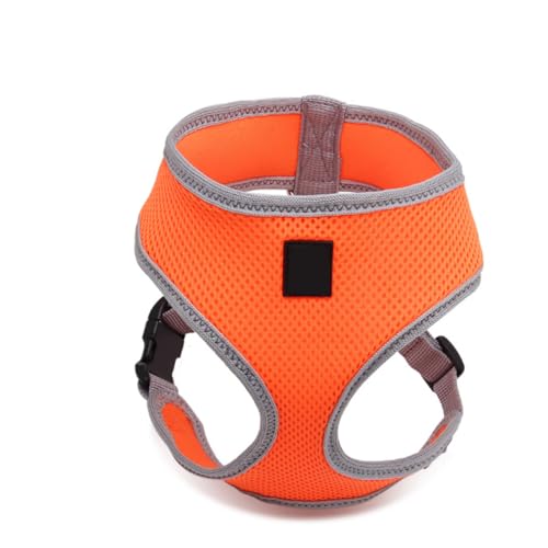 HOUDERCO Hundegeschirr Brustgeschirr Orange Gepolstert mit Metallring für Sichere Hundeleine Haustier Sicherheitsgeschirr für Kleine und Mittlere Hunde von HOUDERCO