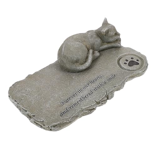 HOUDERCO Katzen Gedenkstein Statue für Garten Resin Grabstein für Haustiere Personalisiertes Katzengedenkgeschenk mit Gravur Trostspende für Grabschmuck HOUDERCO Katzen Gedenkstein Statue für Garten Resin Grabstein für Haustiere Personalisiertes Katzengedenkgeschenk mit Gravur Trostspende für Grabschmuck von HOUDERCO