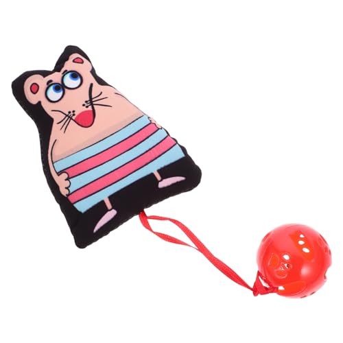 HOUDERCO Katzenspielzeug Mit Glocke Plüsch-mausmuster Für Kleine Katzen Interaktives Quietschendes Spielzeug Aktivität Und Training Für Unabhängiges Spiel Und Katzentraining von HOUDERCO