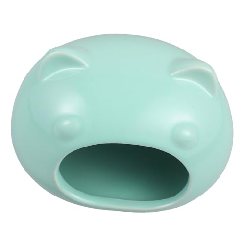HOUDERCO Keramik Hamsterversteck für Kleine Tiere Gemütliches Haus und Spielzeug für Hamster Meerschweinchen Igel Cartoon Design Langlebig und Pflegeleicht von HOUDERCO