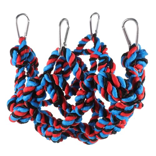 HOUDERCO Buntes Kletternetz Für Papageien Aus Robustem Seil Spielzeughängematte Für Vögel Größe l Für Papageienkäfige Und Klettermöglichkeiten Hängendes Vogelspielzeug Für Große von HOUDERCO