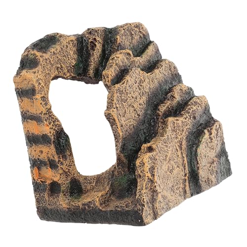 HOUDERCO Kletterplattformbrücke Für Haustierprodukte Klettern Schildkrötenfelsen Schildkrötenrampen Für Aquarien Aufstieg Rampe Zum Sonnenbaden Für Schildkröten Geformt Reptil Harz Coffee von HOUDERCO