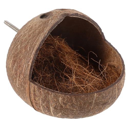 HOUDERCO Kokosnussschalen Vogelnest für Papageien Hängendes Vogelhaus Nistkasten für Sittiche und Spielplatz Winterfest und Vielseitig Einsetzbar HOUDERCO Kokosnussschalen Vogelnest für Papageien Hängendes Vogelhaus Nistkasten für Sittiche und Spielplatz Winterfest und Vielseitig Einsetzbar von HOUDERCO