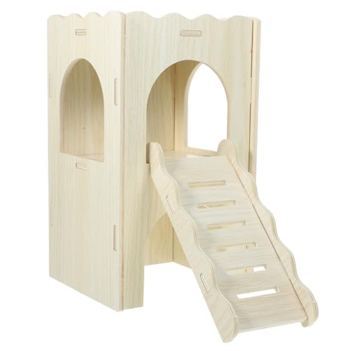 HOUDERCO Kuscheliges Holzhaus für Hamster Zweistöckige Hütte für Kleine Nager und Langlebig für Sicheren Rückzugsort und Spielplatz für Hamster Zwerghamster HOUDERCO Kuscheliges Holzhaus für Hamster Zweistöckige Hütte für Kleine Nager und Langlebig für Sicheren Rückzugsort und Spielplatz für Hamster Zwerghamster von HOUDERCO