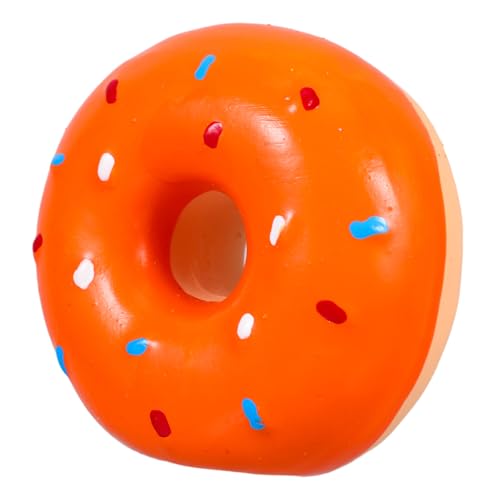 HOUDERCO Latex im Donut Design Quietschendes Interaktives Kauspielzeug für Kleine Sicheres Latex für Zahnpflege Attraktives für Welpen das Kauen Einlädt von HOUDERCO