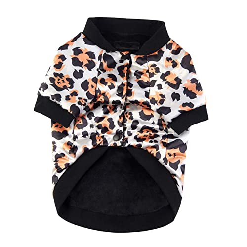 HOUDERCO Kleiner Hundewintermantel Leopardenmuster Warmes Und Stilvolles Outfit Für Herbst Und Winter Für Und Drinnen von HOUDERCO