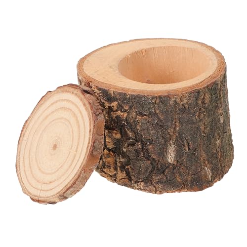 HOUDERCO Massive Holzfutterschale Hamster Wasser Schüsseln füttern klein Haustier futterstation Haustiernapf aus Holz abwaschbarer Fressnapf Rattenfutter Rattenschüssel Massivholz von HOUDERCO