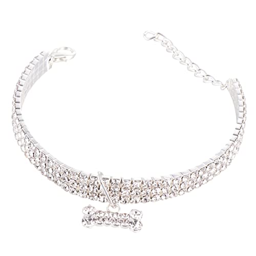 HOUDERCO Mini Kristallhalsband für Hunde Verstellbare Schnalle Glänzendes Strass Design Haustierzubehör für Kleine und Mittelgroße Hunde Weiß S HOUDERCO Mini Kristallhalsband für Hunde Verstellbare Schnalle Glänzendes Strass Design Haustierzubehör für Kleine und Mittelgroße Hunde Weiß S von HOUDERCO