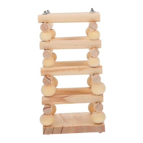 HOUDERCO Multi Funktional Futterautomat für Kaninchen Holzfarbenes Grasregal zur Einfachen Heufütterung und Sauberhaltung Käfigs für Kleine Haustiere Wie Hamster Chinchillas von HOUDERCO