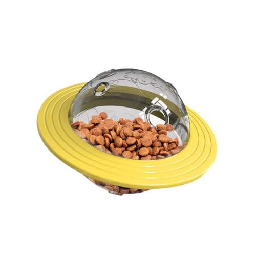 HOUDERCO Multifunktionales Hundefutter Spender Rollendes Kreatives Kauspielzeug für Hunde Gelbes Leckeres Füllspielzeug zur Futtertrainings Vermeidung von HOUDERCO