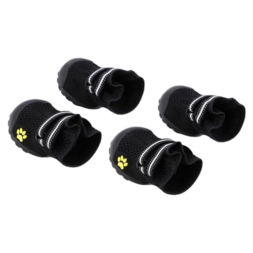 HOUDERCO Outdoor Hundeschuhe für Große Hunde Atmungsaktive Schwarze Mesh pfotenschutz Schuhe mit Verstellbarem Riemen rutschfeste Sohle für Bergsteigen und Outdoor aktivitäten von HOUDERCO