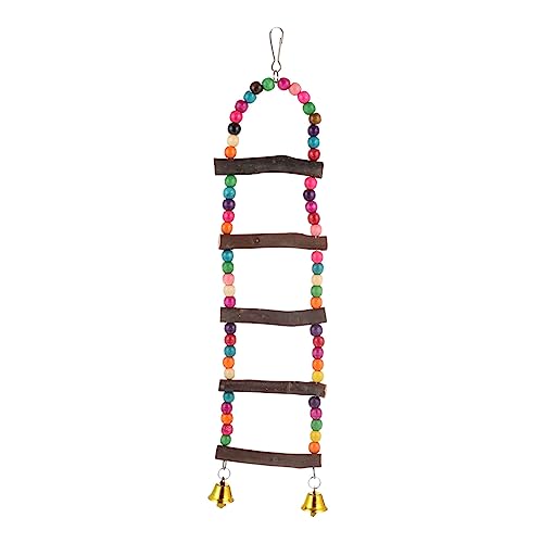 HOUDERCO Papagei Leiter Spielzeug Aus Naturholz Mit Glocken Kletterbrücke Für Vögel Zum Spielen Schwingen Und Klettern Fördert Geschicklichkeit Und Langeweile HOUDERCO Papagei Leiter Spielzeug Aus Naturholz Mit Glocken Kletterbrücke Für Vögel Zum Spielen Schwingen Und Klettern Fördert Geschicklichkeit Und Langeweile von HOUDERCO