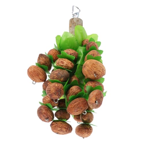 HOUDERCO Papageienspielzeug zum Kauen Robustes Hängespielzeug für Große Vögel Natürliches Kauspielzeug Leichtes Vogelspielzeug für Papageien und Sittiche für Käfig und Outdoor Einsatz von HOUDERCO