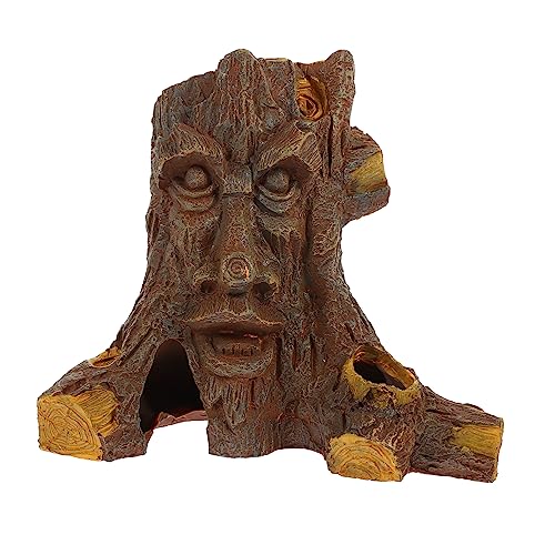 HOUDERCO Reptilien Versteck Höhle aus Harz für Eidechsen Gecko Schlangen Baumhöhle Terrarium Dekoration Multifunktional Robust für Reptilienbecken Zubehör von HOUDERCO