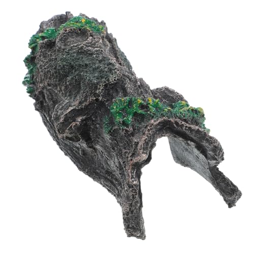 HOUDERCO Reptilien Versteckhaus aus Harz Langlebige Terrarium Höhle für Echsen Schlangen Spinnen und Kleine Klettertiere Natürliche Optik Kratzfestes Versteck für Schildkröten und Hamster von HOUDERCO