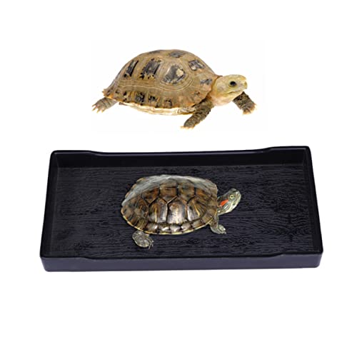 HOUDERCO Schildkrötenschüssel Große Reptilien Wasserschale Für Futter Wasser Und Unzerbrechlich Zu Reinigen Mit Natürlicher Holzmaserung Für Terrarien von HOUDERCO