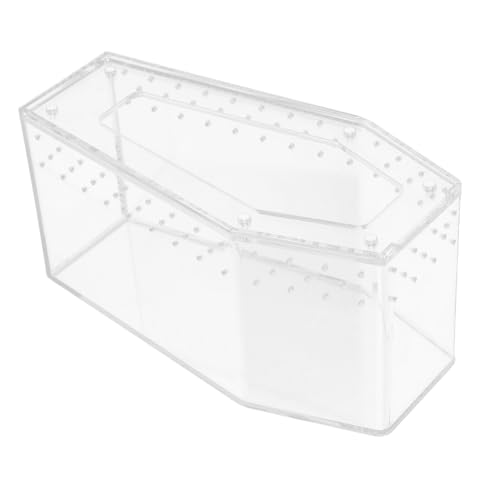 HOUDERCO Transparente Terrarium Box für Kleine Reptilien und Spinnen Ausbruchsicher mit Deckel Kompakte Futterbox Klarer Sichtbereich für Tierbeobachten von HOUDERCO