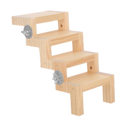 HOUDERCO Holz Vogel Kletterleiter Spielzeug Für Vögel Förmige Kletterstruktur Sicherer Naturholz Für Sittiche Nymphensittiche Hamster Und Kleintiere Fördert Spiel Und Bewegung von HOUDERCO