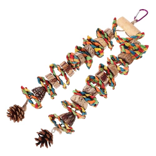 HOUDERCO Papageien Spielzeug Für Vogelkäfig Buntes Kauspielzeug Aus Natürlichem Material Dekorativ Und Mental Stimulierend Für Wellensittiche Nymphensittiche Und Andere Vögel HOUDERCO Papageien Spielzeug Für Vogelkäfig Buntes Kauspielzeug Aus Natürlichem Material Dekorativ Und Mental Stimulierend Für Wellensittiche Nymphensittiche Und Andere Vögel von HOUDERCO