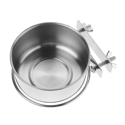 HOUDERCO Wandmontierter Hundenapf Hündchen Schüssel Hundenapf Füttern Haustierkuchenschale Hängender Hundefutterautomat Welpenwasserschale Haustiernapf Katzennäpfe Silver Rostfreier Stahl von HOUDERCO