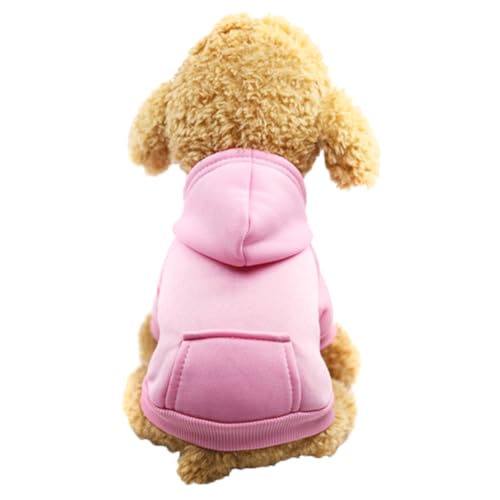 HOUDERCO Warme Haustier Hundeweste für Kleine Hunde Bequem Langlebig Einfach Anzuziehen Schützt vor Kälte im Herbst Winter Modischer Pinker Pullover mit Tasche S von HOUDERCO