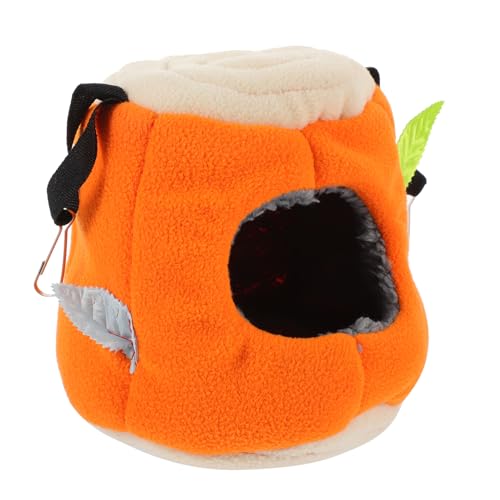 HOUDERCO Warmes Vogelnest für Vögel Hängematte aus Baumwolle Kuscheliges Schlafbett für Papageien und Hamster für Winter und Käfige Orange Farben von HOUDERCO