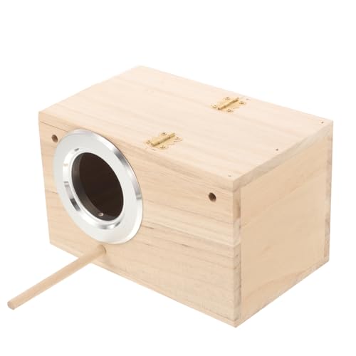 HOUDERCO Zuchtbox aus Holz für Nymphensittiche Brutkasten für Kleine Wetterfestes Vogelhaus für Garten und Schützendes mit Natürlichem Design HOUDERCO Zuchtbox aus Holz für Nymphensittiche Brutkasten für Kleine Wetterfestes Vogelhaus für Garten und Schützendes mit Natürlichem Design von HOUDERCO