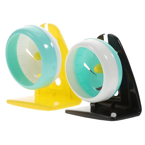 HOUDERCO 11cm Leises Hamsterrad Aus Kunststoff Spielzeug Für Meerschweinchen Übungsspielzeug Kleintierbedarf Zufällige Farbe von HOUDERCO