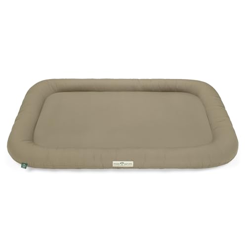 HOUND & NATURE Hundekissen Arosa - weiches Liegekissen für größere Hunde - Öko-Hundebett waschbar, hygienisch, robust & nachhaltig (L - 115x75 cm - Taupe) von HOUND & NATURE