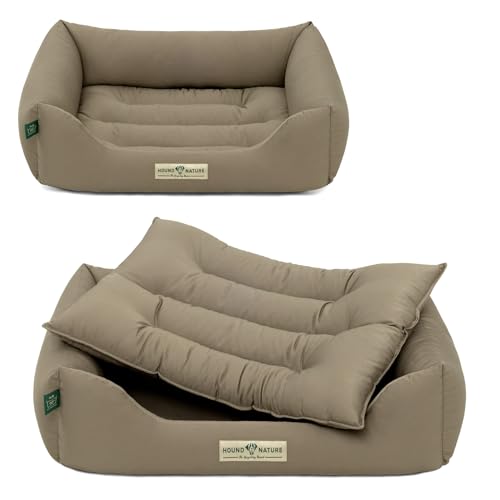 HOUND & NATURE | Öko Hundebett Bern | Weich/Soft | Gr. S für Kleine Hunde - Kuscheliges Hundebett Waschbar mit Wende - Liegekissen (S - 75x60 cm, Taupe) von HOUND & NATURE