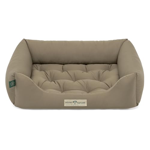 HOUND & NATURE | Öko Hundebett Zermatt | Orthopädisch/Fest | Gr. S für Kleine Hunde - Kuscheliges Hundebett Waschbar mit Wende - Liegekissen (S - 75x60 cm, Taupe) von HOUND & NATURE