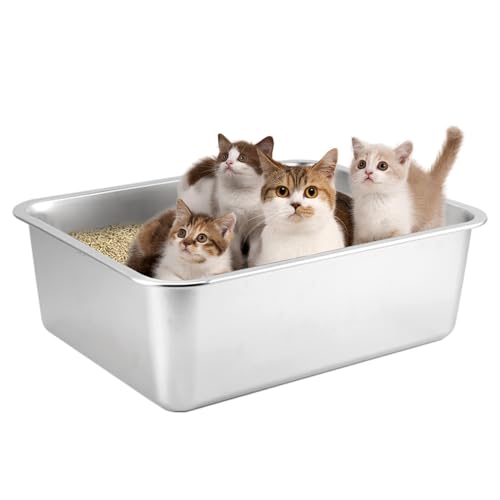 HOUSLUX XXL Katzenklo 50 * 35 * 15CM, Katzenklo Groß, Niemals Gerüche, Rostfrei, Antihaft Glatte Oberfläche,Katzentoilette Großes Fassungsvermögen für Leichtere Reinigung (Edelstahl, 50 * 35 * 15CM) HOUSLUX XXL Katzenklo 50 * 35 * 15CM, Katzenklo Groß, Niemals Gerüche, Rostfrei, Antihaft Glatte Oberfläche,Katzentoilette Großes Fassungsvermögen für Leichtere Reinigung (Edelstahl, 50 * 35 * 15CM) von HOUSLUX