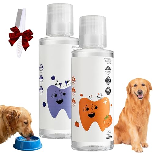 HOUXIANDOU Pawbright Plus, für Pawlife Plus, natürliche Zahnpflege für gesundes Zahnfleisch und frischen Atem, tägliche Anwendung für Hund und Katze (Mix-2 Pcs) von HOUXIANDOU