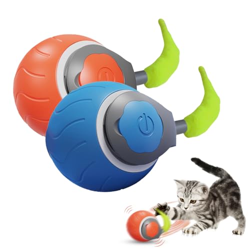 2PCS Interaktives Katzenspielzeug mit LED Licht, Speedy Tail 2.0, Katzenspielzeug Elektrisch, Magic Ball Hund, Zwei Einstellungsmodi, 360° Rolling Smart Ball FüR Katzen Und Hunde, USB Aufladbarer 2PCS Interaktives Katzenspielzeug mit LED Licht, Speedy Tail 2.0, Katzenspielzeug Elektrisch, Magic Ball Hund, Zwei Einstellungsmodi, 360° Rolling Smart Ball FüR Katzen Und Hunde, USB Aufladbarer von HOVCEH